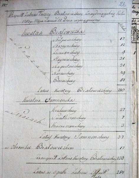 Документ 1783 года. Сколько зубров насчитали в Беловежской пуще 240 лет назад Документ 1783 года. Сколько зубров насчитали в Беловежской пуще 240 лет назад