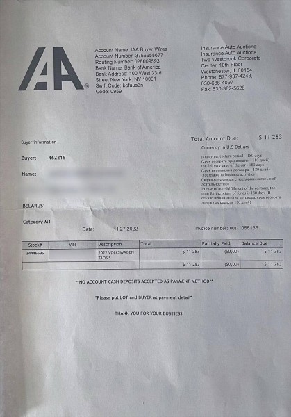 Белорус заказал авто из США и серьёзно прогадал с ремонтом