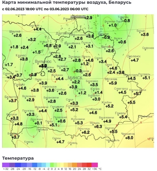 Посмотрели, где в Беларуси был мороз в июне